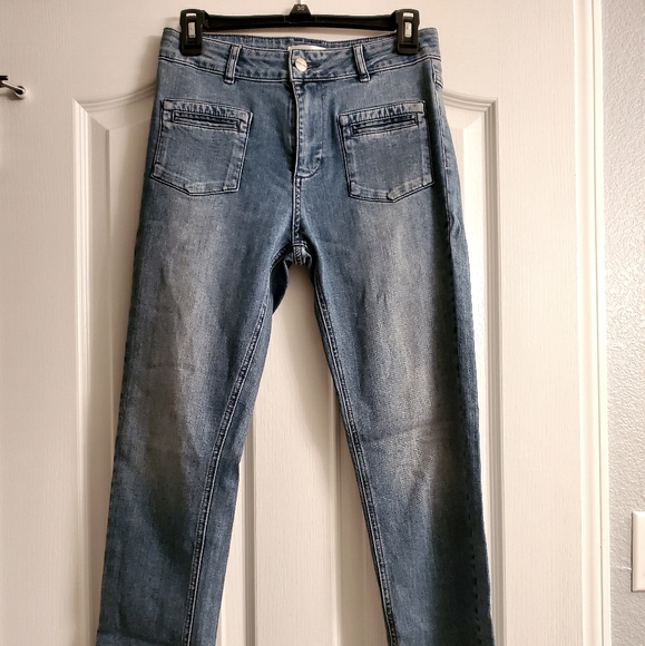 Anine Bing Straight Leg Frayed Jeans - Picture 1 of 6